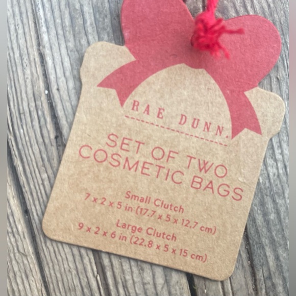 NWTRae Dunn Cosmetic Bag Set 2 Grateful Blessed Bee Butterfly Travel ZipPouchPVC - Picture 4 of 6